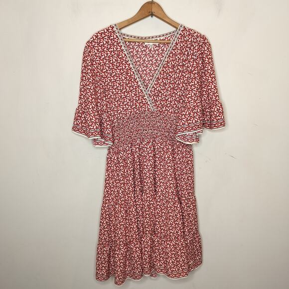 Max Studio Floral Faux Wrap Dress Flutter Sleeve - Picture 1 of 12
